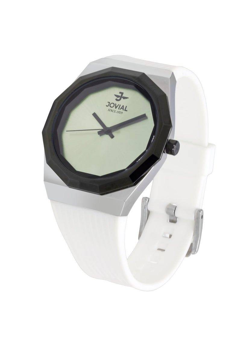 JOVIAL 5082 LSRQ92E Skin Friendly Rubber Women's Watch, Sleek, Timeless Design, Green Dial, Quartz Movement, 30MM - Image 2