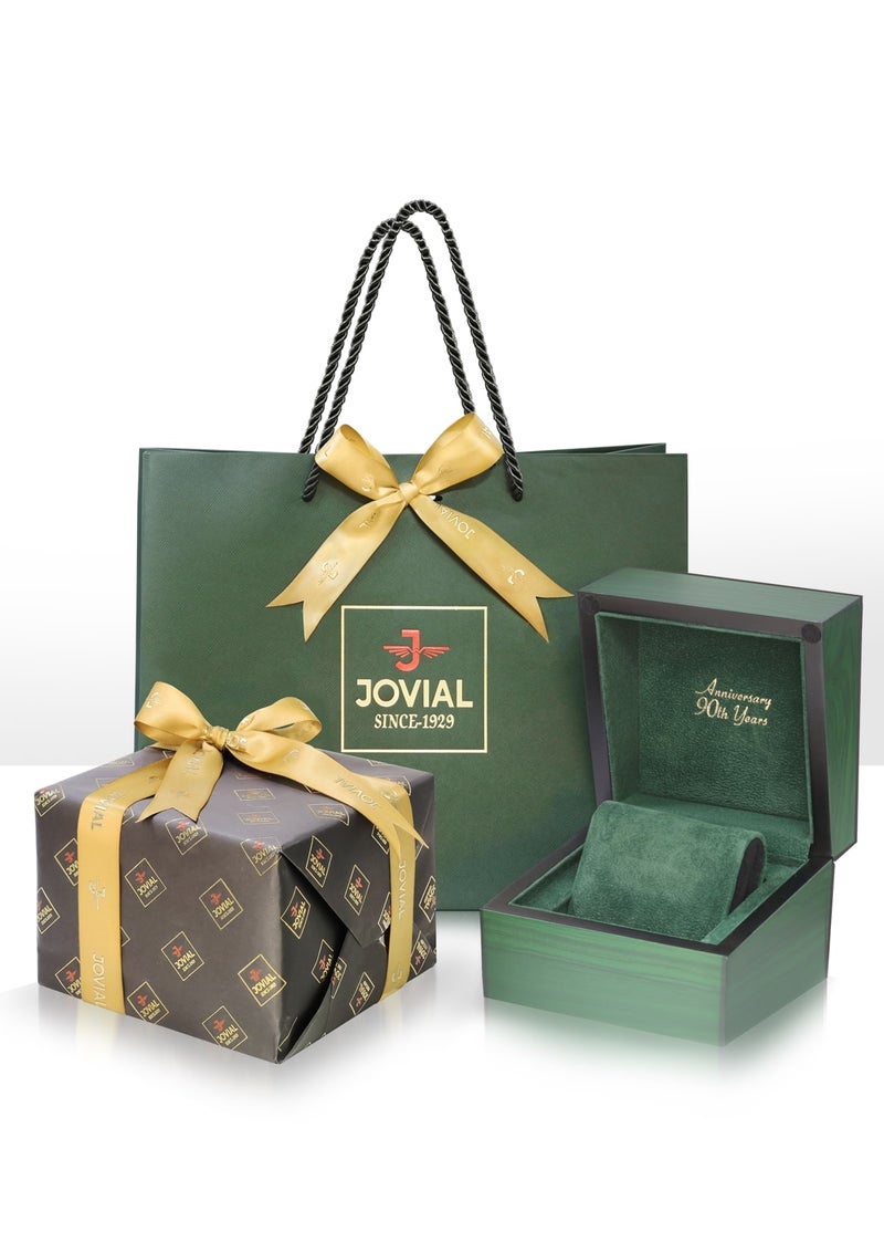 JOVIAL 5082 LSRQ92E Skin Friendly Rubber Women's Watch, Sleek, Timeless Design, Green Dial, Quartz Movement, 30MM - Image 4