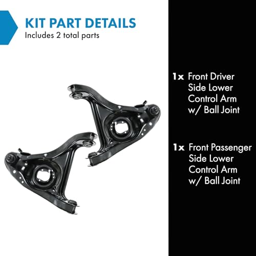 TRQ Front Lower Control Arm with Ball Joint Set Compatible with 82-96 Buick Cadillac 77-96 Chevrolet 77-92 Oldsmobile 87-89 Pontiac - Image 2