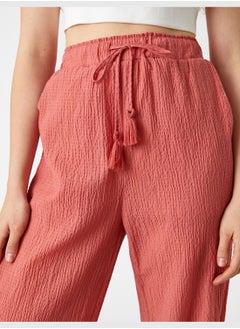 KOTON Cotton Detail Palazzo Yoga Sweat Bottom  - Image 5
