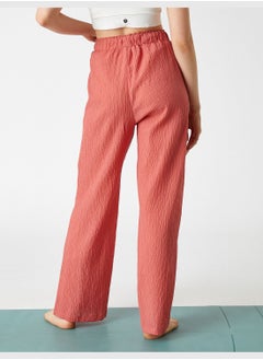 KOTON Cotton Detail Palazzo Yoga Sweat Bottom  - Image 4