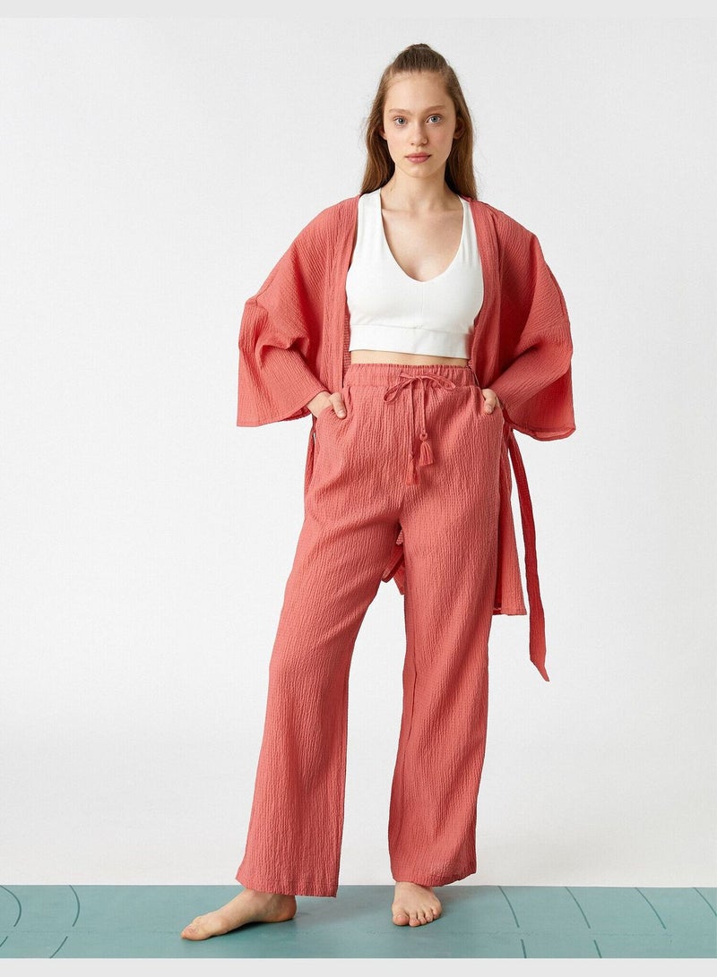 KOTON Cotton Detail Palazzo Yoga Sweat Bottom  - Image 1