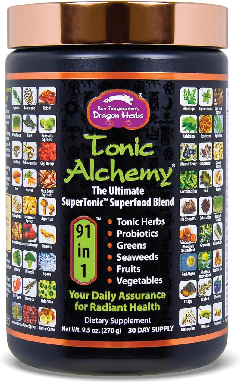 Dragon Herbs مسحوق الأعشاب السحرية من دراجون هيربس مع 91 مكونًا من الأعشاب السحرية أشواغاندا الفطر البروبيوتيك الخضروات البحرية الفواكه الخضروات سبيرولينا 30 حصة - Image 1