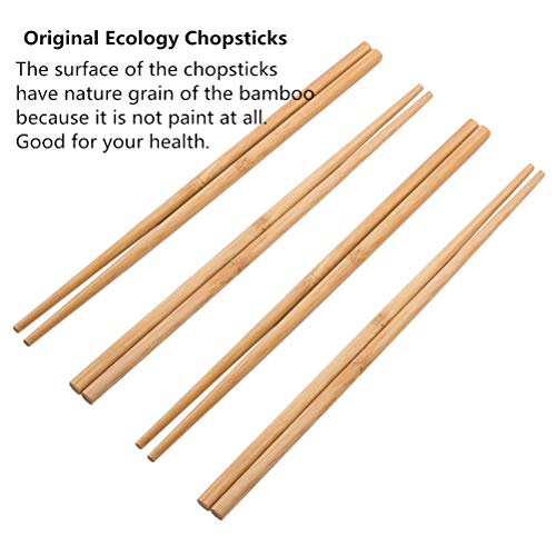 Mannice Chopsticks Reusable Chinese Natural Bamboo Chopsticks 9.8"/25cm Long Lightweight Wood Chopstick Set For Restaurant Eating Cooking -10 Pairs gift Sets Dishwasher Safe Japaness Style - Image 3