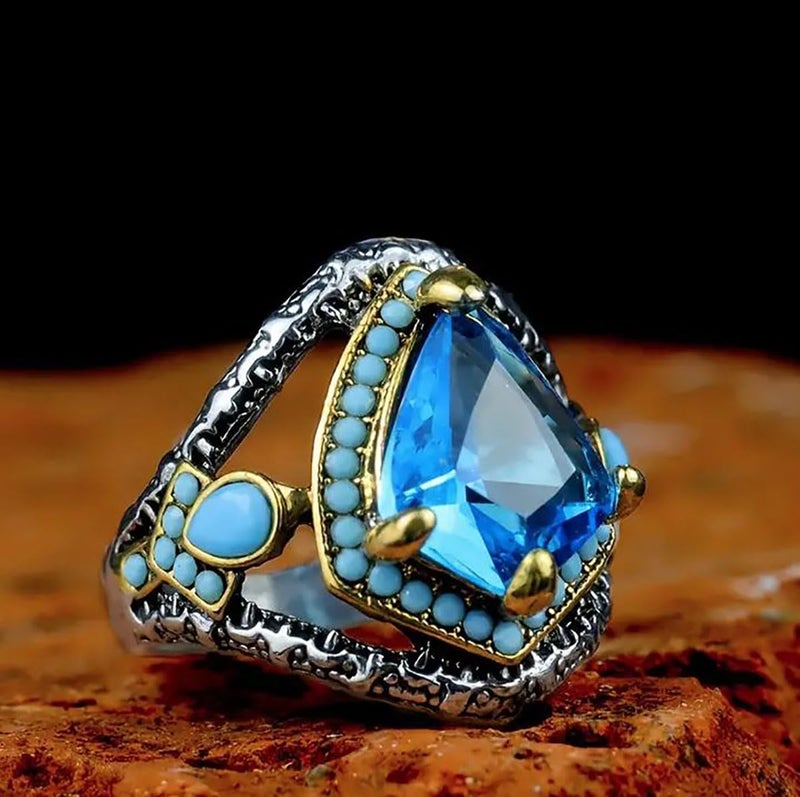 RUVEE Islamic & Turkish Design Stainless Steel Religious Metallic Plated Rings for Men & Boys - Image 3