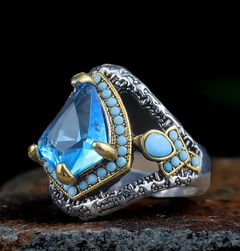 RUVEE Islamic & Turkish Design Stainless Steel Religious Metallic Plated Rings for Men & Boys - Image 4