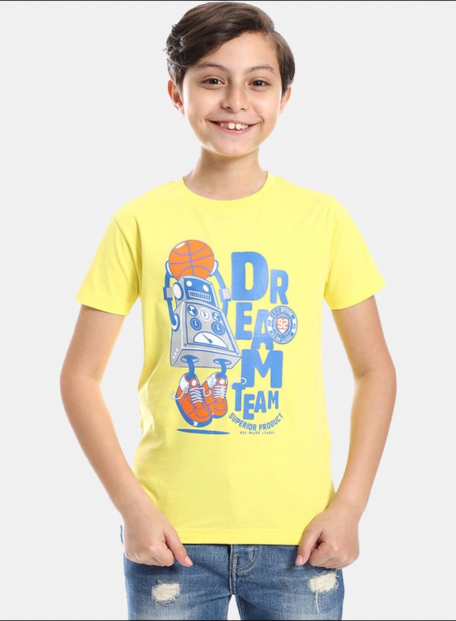 DIADORA Boys Printed Cotton T-Shirt - Image 1