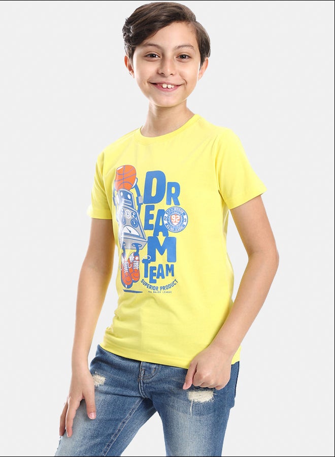 DIADORA Boys Printed Cotton T-Shirt - Image 2