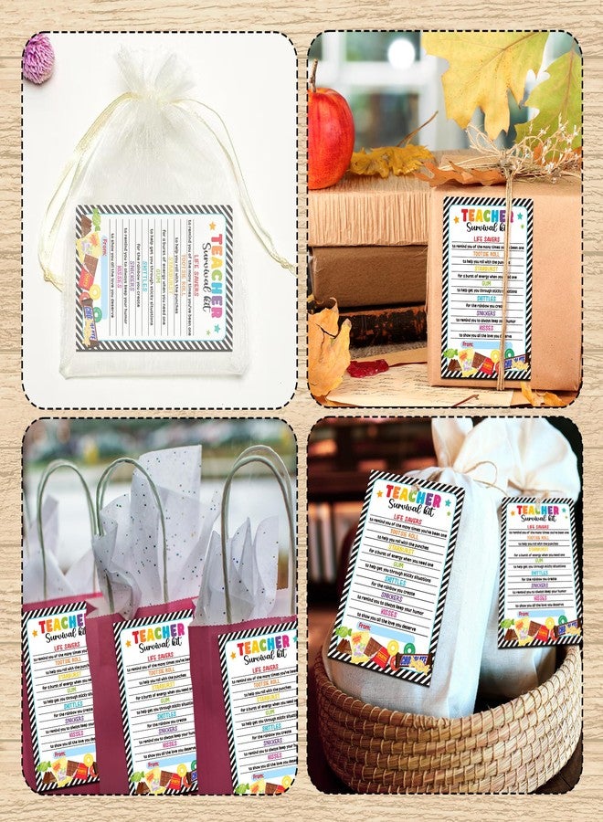 HandEasy 40 Pcs Teacher Survival Kit Gift Tag, Colorful Candy Theme Teacher Appreciation Tags for Gift Bags, First Day of School Gifts for Teachers - KA01 - Image 4