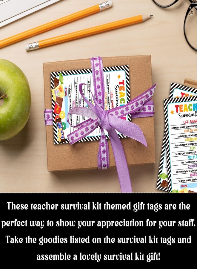 HandEasy 40 Pcs Teacher Survival Kit Gift Tag, Colorful Candy Theme Teacher Appreciation Tags for Gift Bags, First Day of School Gifts for Teachers - KA01 - Image 5