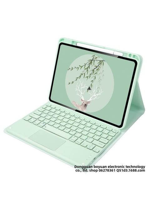 Suitable For IPad 10.2 Keyboard Protective Cover Pro11 Round Key Cap Air5 Right Slot Wonderful Control Keyboard Cover 10 Generation-Color:Green + Green Square Cap Touch-Product Type:iPad 10th 10.9 (2022)