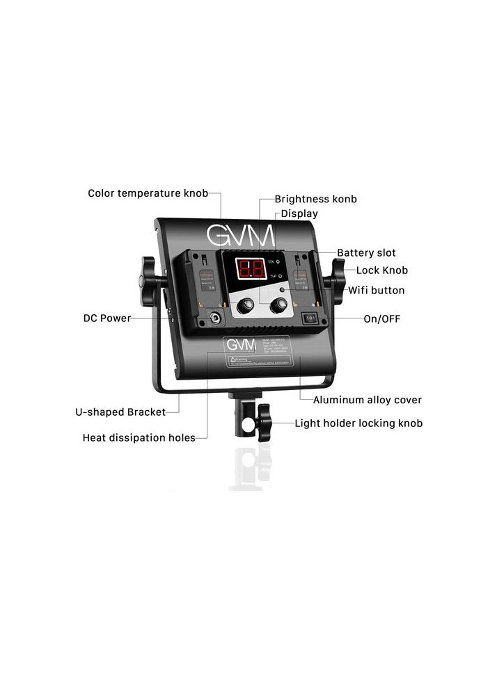 GVM Great Video Maker GVM 560AS Bi Color LED Light Panel 3 Light Kit  - Image 2