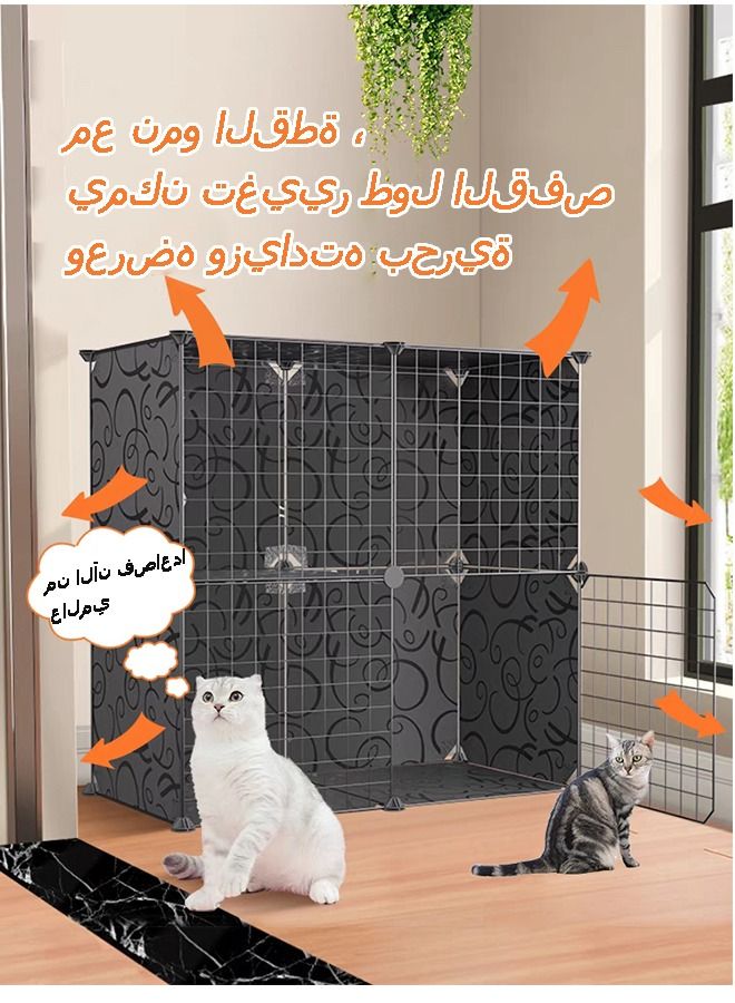 2 Tier Cat Cage Indoor Cat Enclosures Crate DIY Pet Playpen Detachable Dense Metal Wire Ferret Cage Indoor Cat Kennels for Kitten Puppy Bunny Exercise - Image 1