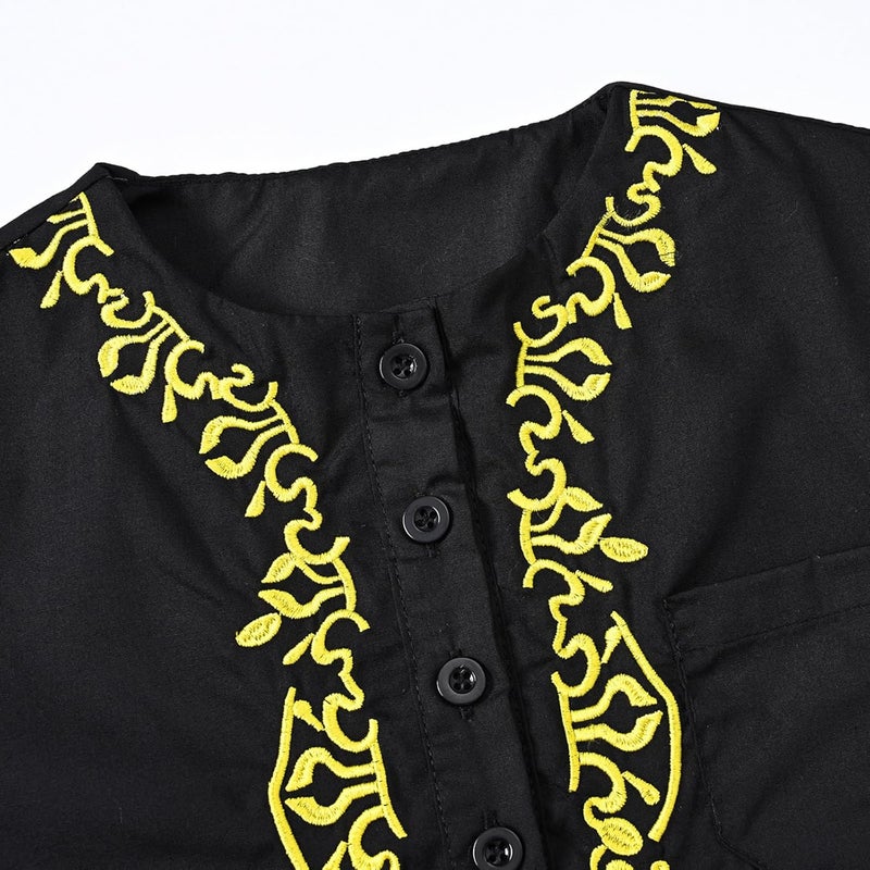 Thobe Boys Muslim Kaftan Long Sleeve Islamic Abaya Bag Arabic Dubai Children's Prayer Clothing Robe Plain Embroidery A2 - Image 3