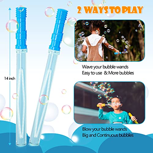 Inscraft 30 Pack 14’’ Big Bubble Wands, 8 Colors 1 hole wands x30 for Summer Toy, Outdoor/Indoor Activity, Easter, Birthday, Graduation, Bubbles Party Favors for Kids - Image 3