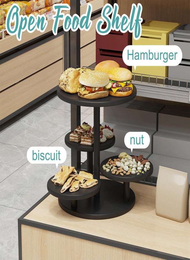 Vriccc Cupcake Stand, 4 Tier Round Bamboo Wood Black Cupcake Tower Stand for 50 Cupcakes, Tiered Serving Trays, Wood Cake and Cupcake Stand (Black_Bamboo) - Image 5