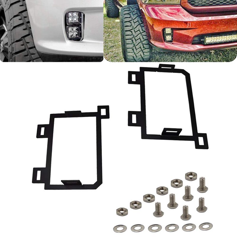 Wsays XJMOTO Front Hidden Bumper Replacement LED Fog Light Mounting Brackets Compatible with Dodge Ram 1500 2013-2018 - Image 1