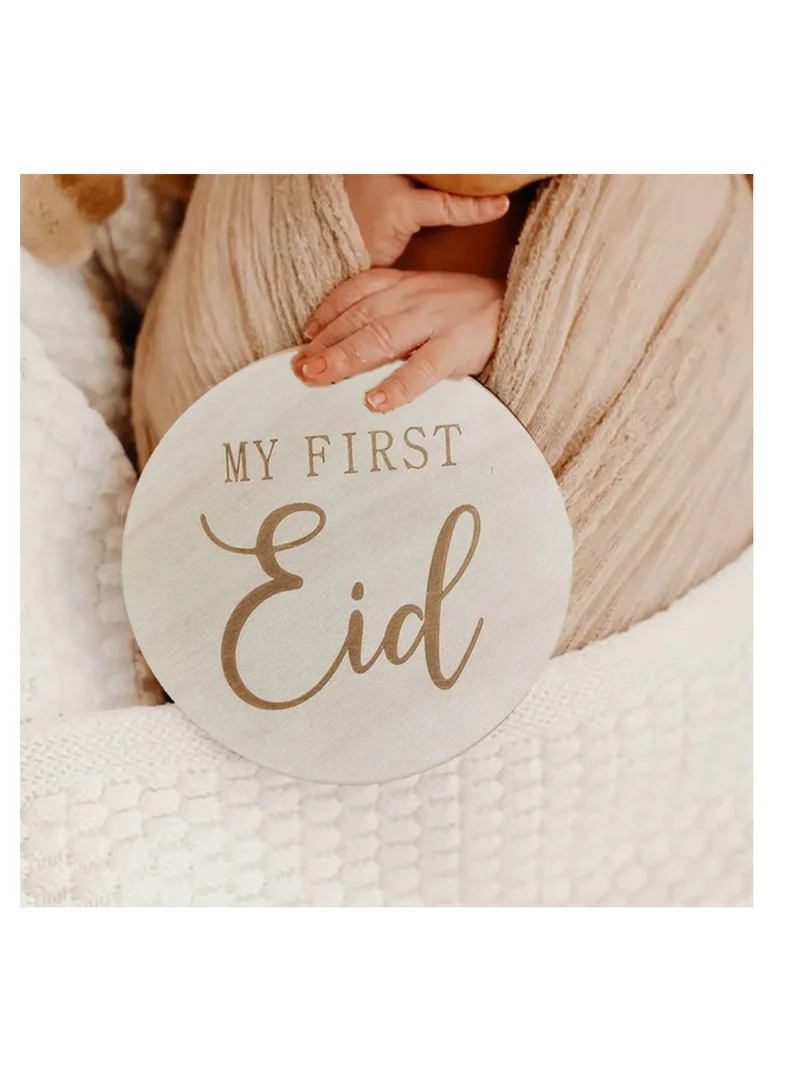 Lion Llama  First Eid Wooden Sign Baby Milestone Plaque Newborn Photoshoot | Ramadan Decor |EID Décor  | Best Price UAE