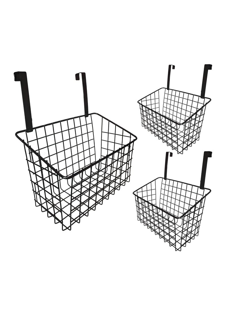 DubaiGallery 3Pcs Basket metal door-hung organiser kitchen hanging shelf  - Image 1