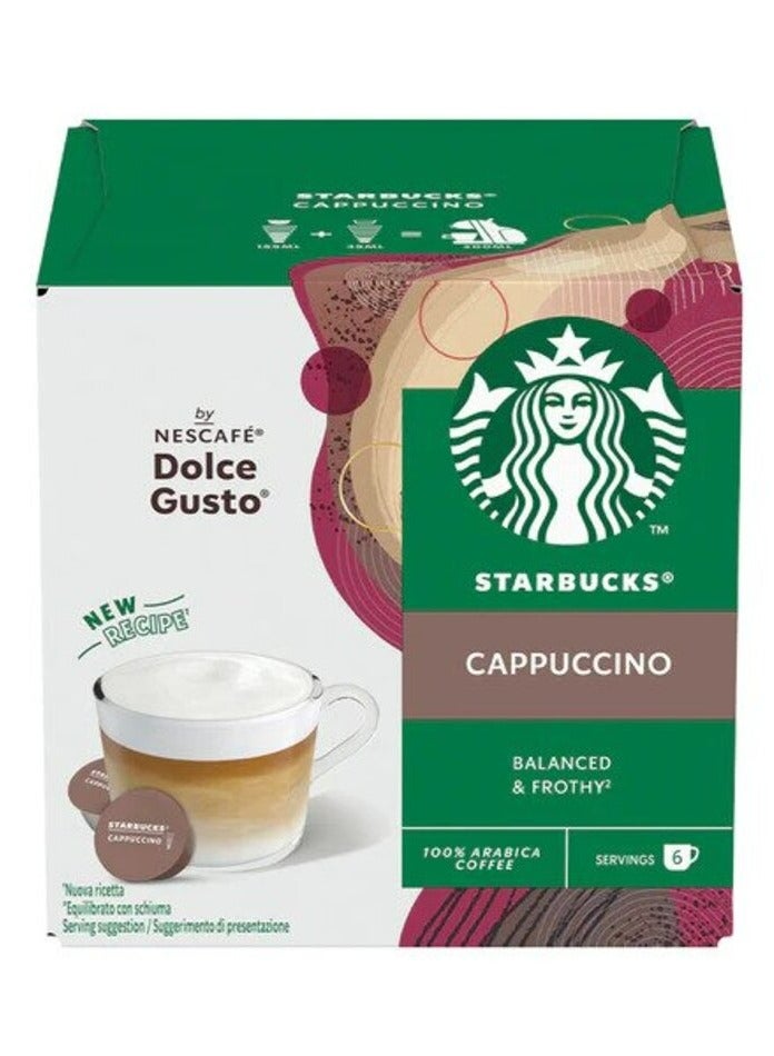 Starbucks Nescafe Dolce Gusto Cappuccino 12 Capsules of 6x14.5g, 6x5.5g Pack of 3 - Image 2
