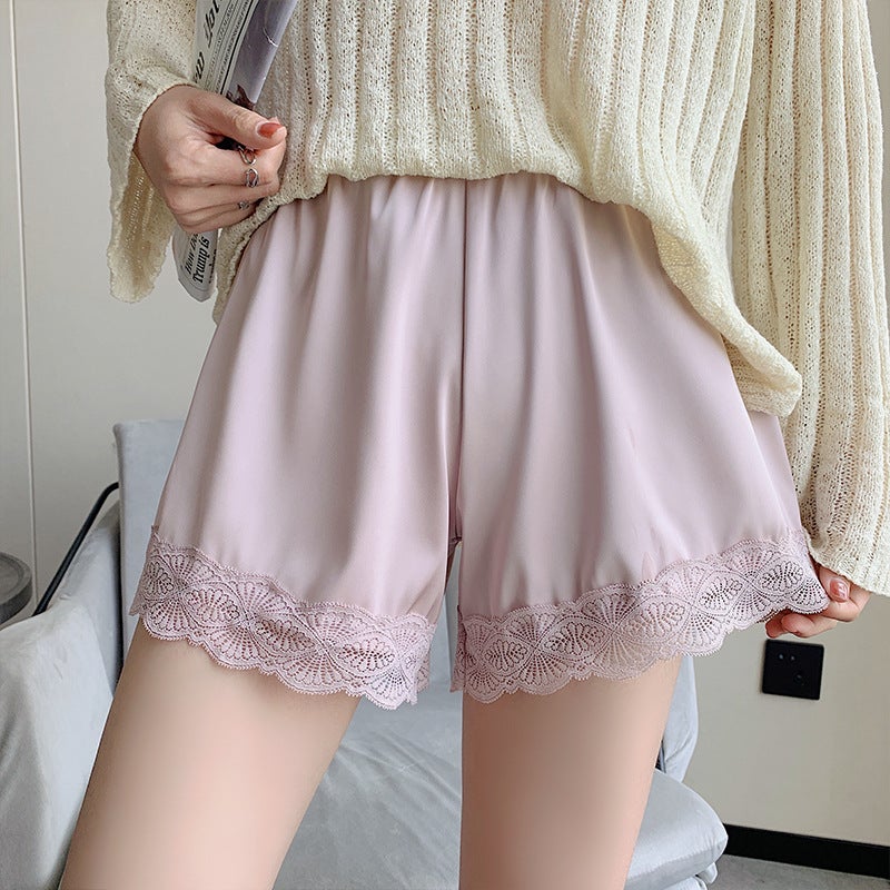 2021 New Womens Safety Shorts Breathable Large Size Pink-Shell Lace 