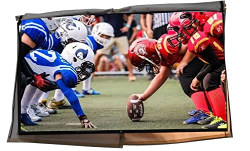acoveritt Outdoor 60"-65" TV Set Cover,Scratch Resistant Liner Protect LED Screen Best-Compatible with Standard Mounts and Stands (Beige) - Image 1