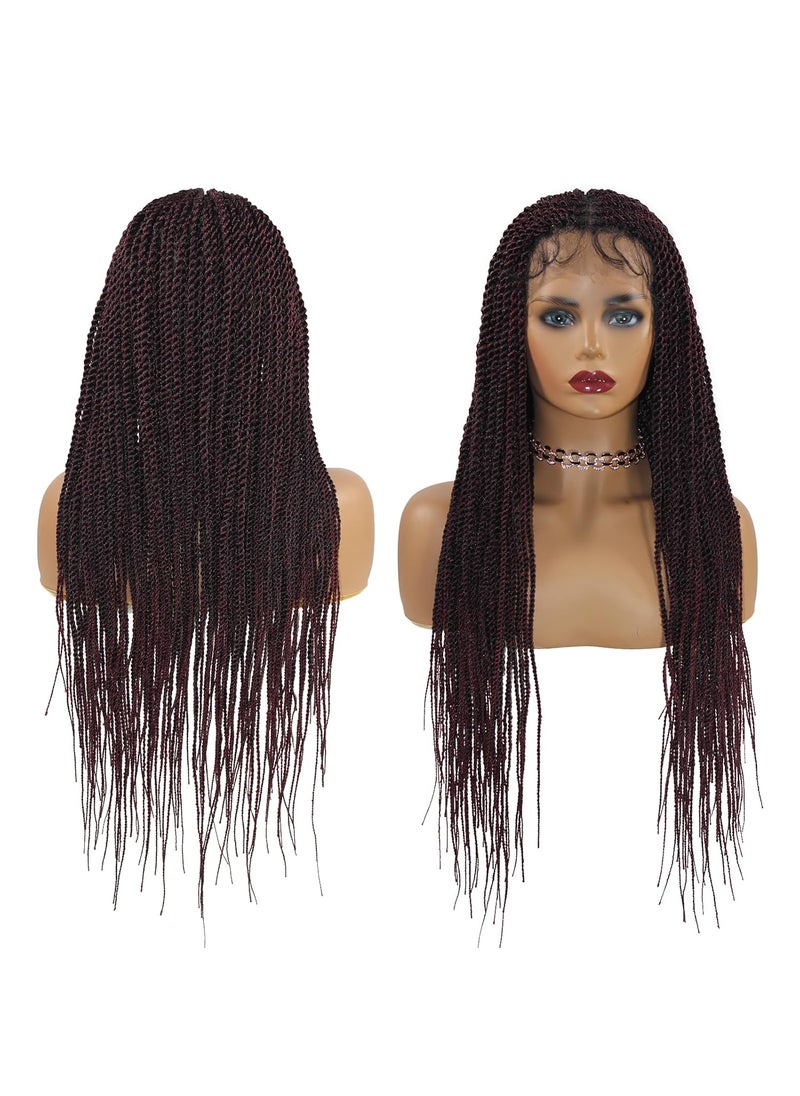 Miz Barn - Miz Barn 360 Full Lace Front Knotless Braided Wig 26 Inch Box Braid Wig Synthetic Lightweight Twist Braided Wig With Baby Hair Swiss Lace Braids Wigs For Black Women 26 T1BBG - Image 1