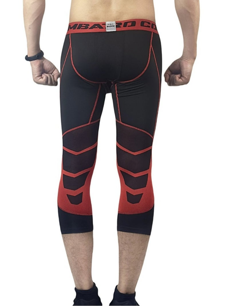 Basketball Sports Tight Fitness Pants High Elastic Compression Breathable Bottoming Cropped Pants Running Track And Field Training Cycling Equipment - Image 2