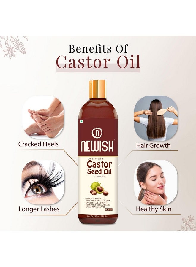 Newish Cold Pressed Castor Oil for Hair Growth, Skin & Eyebrows |Pure & Organic Arandi Oil |Promotes Thicker, Longer Hair & Repairs Cracked Heels - 200ml - Image 2
