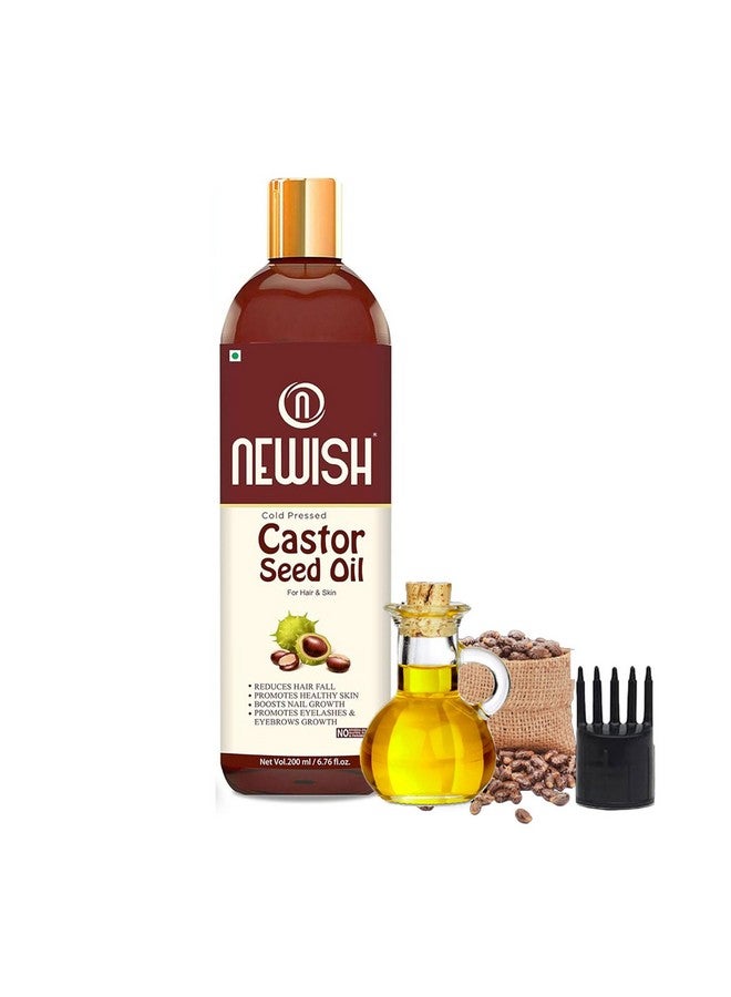 Newish Cold Pressed Castor Oil for Hair Growth, Skin & Eyebrows |Pure & Organic Arandi Oil |Promotes Thicker, Longer Hair & Repairs Cracked Heels - 200ml - Image 1