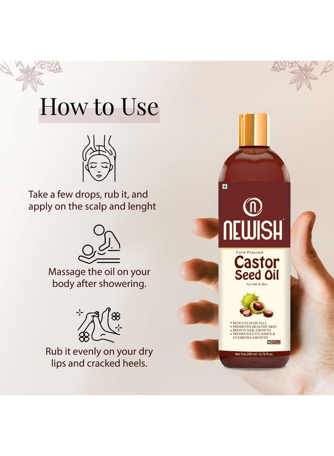 Newish Cold Pressed Castor Oil for Hair Growth, Skin & Eyebrows |Pure & Organic Arandi Oil |Promotes Thicker, Longer Hair & Repairs Cracked Heels - 200ml - Image 4