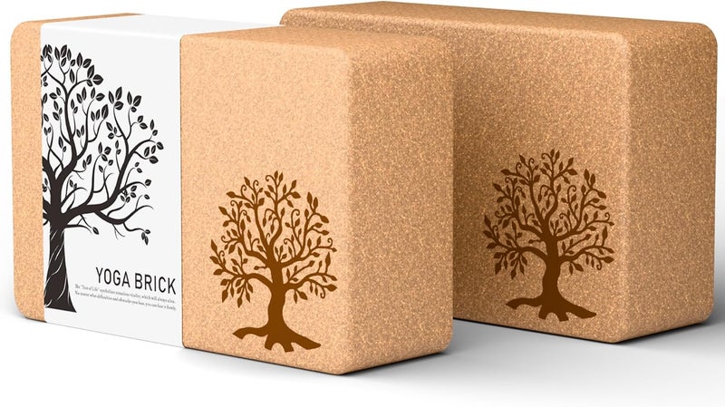 TSYPAIRS Cork Yoga Blocks 2 Pack Set, Natural Cork Soft Non-Slip Yoga Blocks, High Density & Eco Friendly Yoga Accessories for Women| Men, Ideal for Yoga, Pilates, Stretching and Toning - Image 1