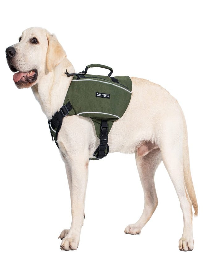 ONETIGRIS Y-Shaped Dog Backpack with Handle, Pockets & No Pull D-Rings, Lightweight Hiking Gear for Dogs Hunting Camping Travel (Medium, Green) - Image 1