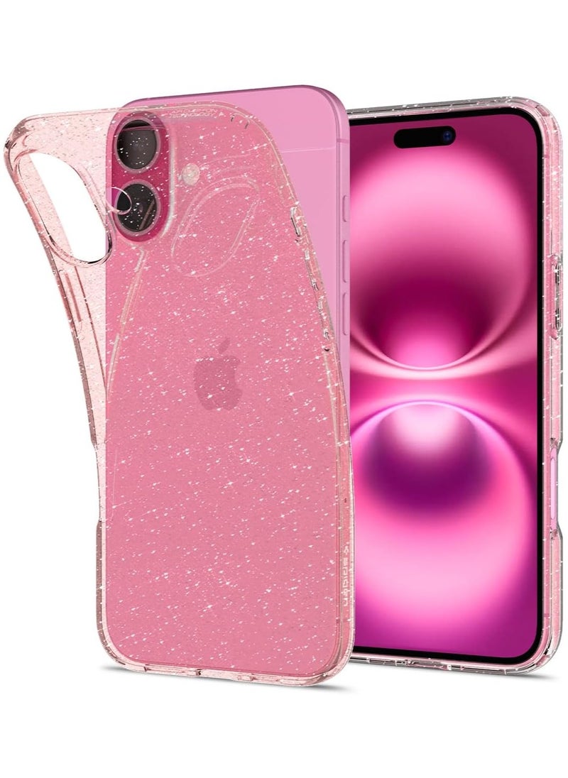 Spigen Liquid Crystal Glitter for iPhone 16 Case Cover (2024) - Rose Quartz  - Image 1