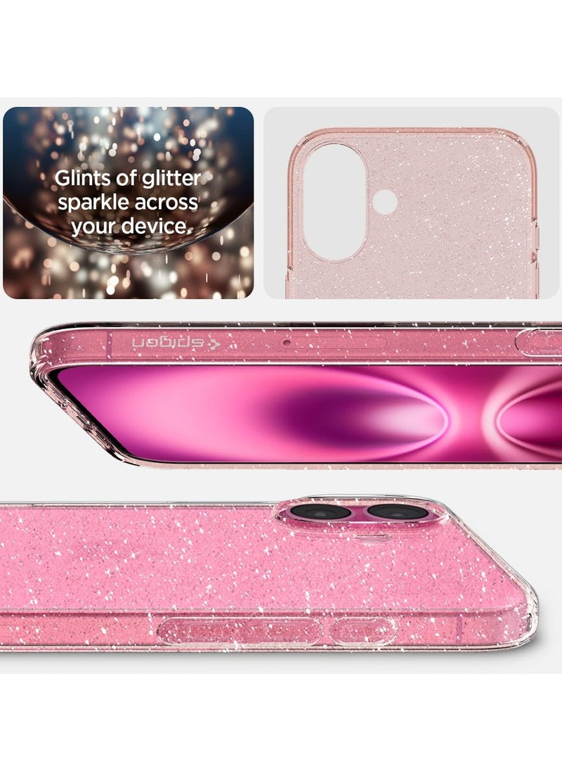 Spigen Liquid Crystal Glitter for iPhone 16 Case Cover (2024) - Rose Quartz  - Image 3