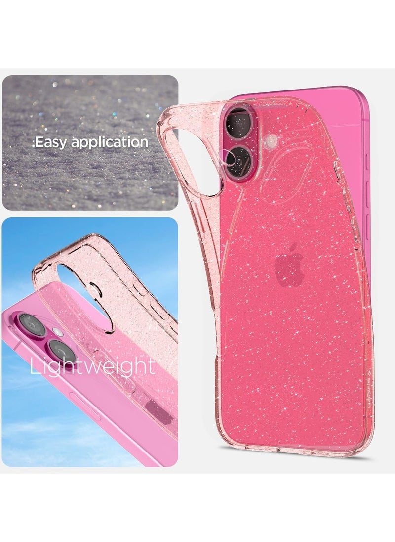 Spigen Liquid Crystal Glitter for iPhone 16 Case Cover (2024) - Rose Quartz  - Image 4