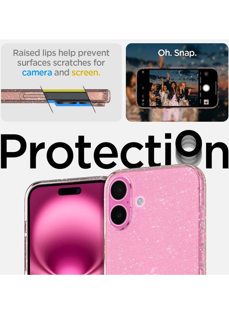 Spigen Liquid Crystal Glitter for iPhone 16 Case Cover (2024) - Rose Quartz  - Image 5