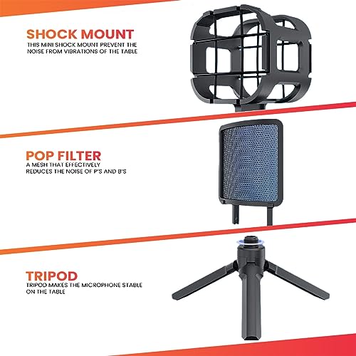 Audio Array AM-C32 Professional RGB USB Condenser Microphone with Tripod/Pop Filter & Shock Mount | No Latency Monitoring & Mute Button | For PC/Mobile, Gaming, Podcast, Streaming, Recording & Singing - Image 3