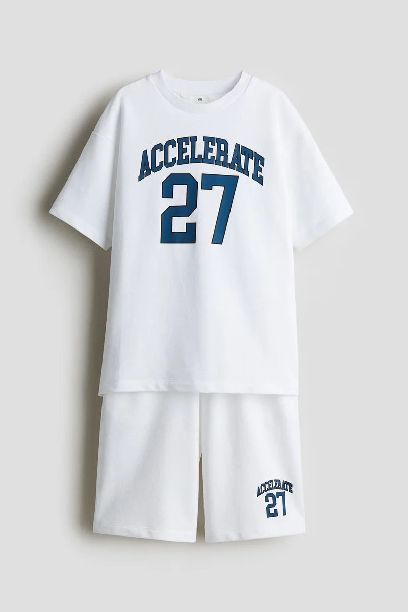 اتش اند ام طقم من تي-شيرت وشورت - قطعتين