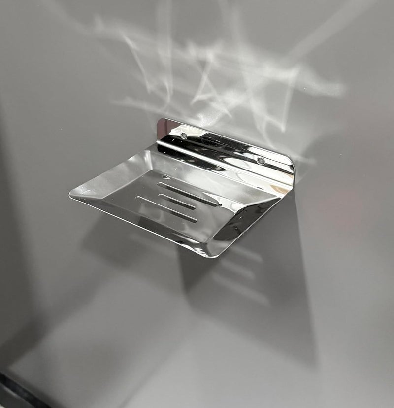 KYMIO Stainless Steel Soap Dish Holder for Bathroom & Kitchen | Wall Mounted Rust-Proof Soap Tray with Drainage | Modern Space-Saving Soap Stand for Shower, Sink, Wash Basin & Countertop - Image 4