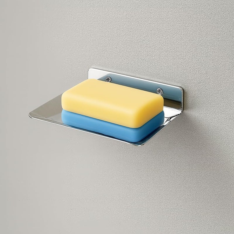 KYMIO Stainless Steel Soap Dish Holder for Bathroom & Kitchen | Wall Mounted Rust-Proof Soap Tray with Drainage | Modern Space-Saving Soap Stand for Shower, Sink, Wash Basin & Countertop - Image 2