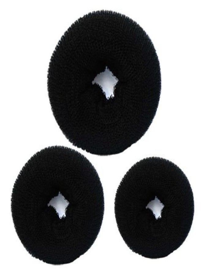 Stylazo Pack Of 3 All 3 Different Sizes Of Donut For Women And Girls For Hair Styling, Black - Image 2
