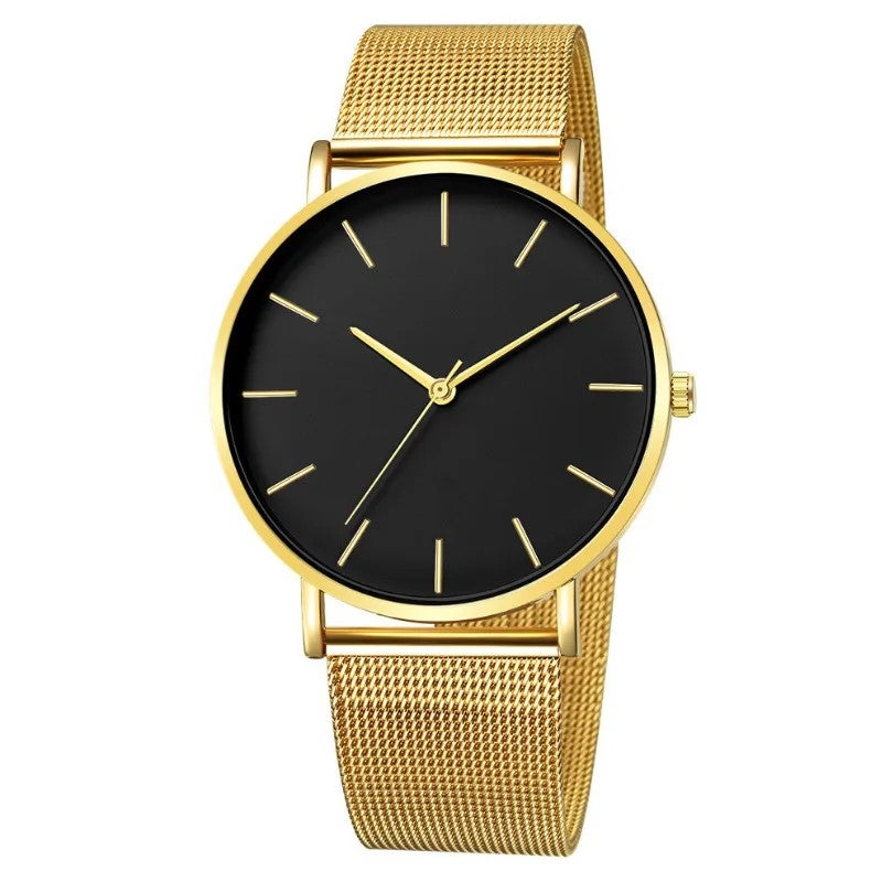 Y&D Foreign Trade European American Simple Fashion Men's Watch Stainless Steel Mesh Band Quartz Watch 40mm - Image 1