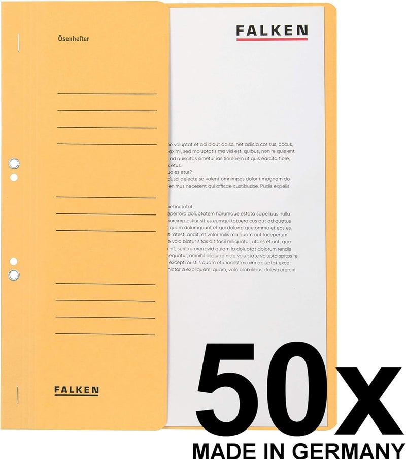 FALKEN Eyelet Bottom-Up Flat Files, A4, Half Cover, 250g - Buff, Pack 50 - Image 2