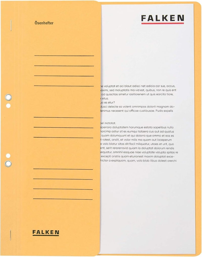 FALKEN Eyelet Bottom-Up Flat Files, A4, Half Cover, 250g - Buff, Pack 50 - Image 1