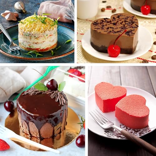 Ismosm 6 Pack Cake Ring Molds with 1 Pusher 1 Lifter, 3 Inch Seamless Mini Cheese Cake Cutter Ring Set, Stainless Steel Mini Food Mold for Mousse, Food Plating, Cookies, Baking (Round) - Image 5