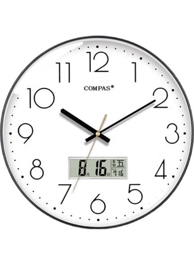 Compas Radio-Controlled Clock, Automatic Time Synchronization, Quiet Wall Clock For Classroom And Living Room, Wall-Mounted, C6219Ay Piano Black, 35Cm - Image 3