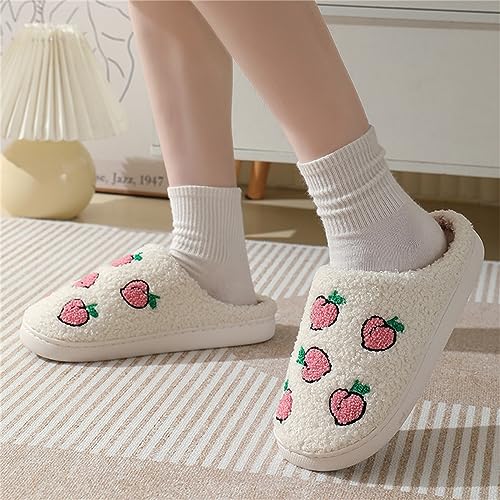 Tellrain Women Slippers Cute Pattern Big Heart Mushroom Warm Soft Bedroom Shoes Fuzzy Closed Toe Sandals Non Slip House Bedroom Slippers - Image 2
