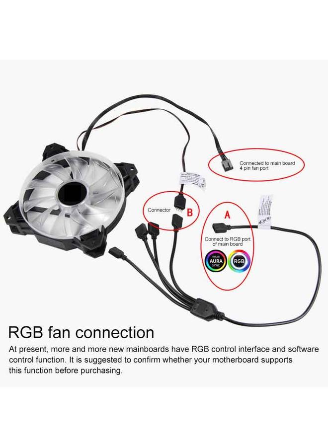 إيروريكس كابل تمديد تبريد الكمبيوتر الشخصي AURA RGB ثلاثي السنون 5 فولت من 1 إلى 3 للوحة الأم من Asus (أسود) - Image 5