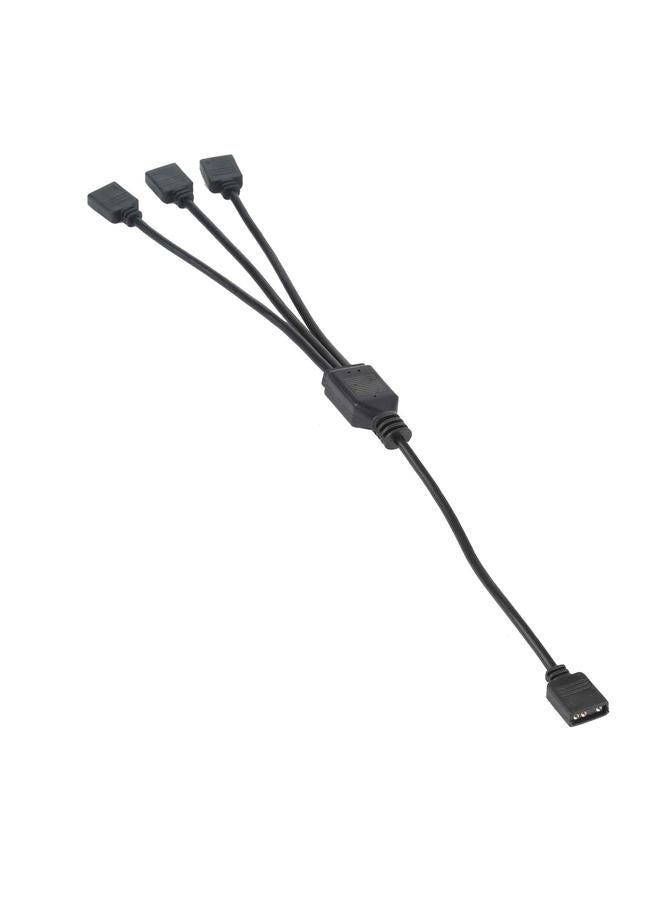 إيروريكس كابل تمديد تبريد الكمبيوتر الشخصي AURA RGB ثلاثي السنون 5 فولت من 1 إلى 3 للوحة الأم من Asus (أسود) - Image 4